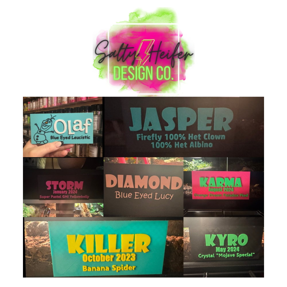 Custom Reptile Enclosure Name Tag