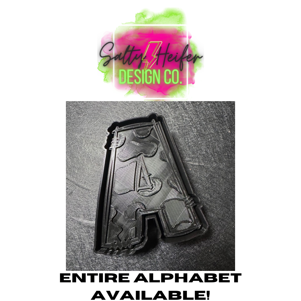 Cow print letter mold