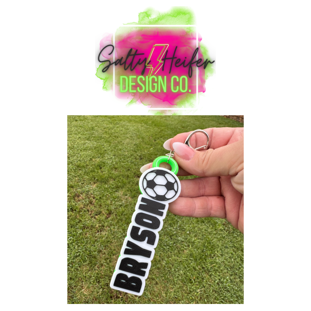 3D printed name tag keychain